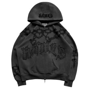 Named collective CHAINS ZIP HOODIE CAST IRON